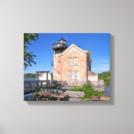 Lienzo Faro de Saugerties, río Hudson, Nueva York