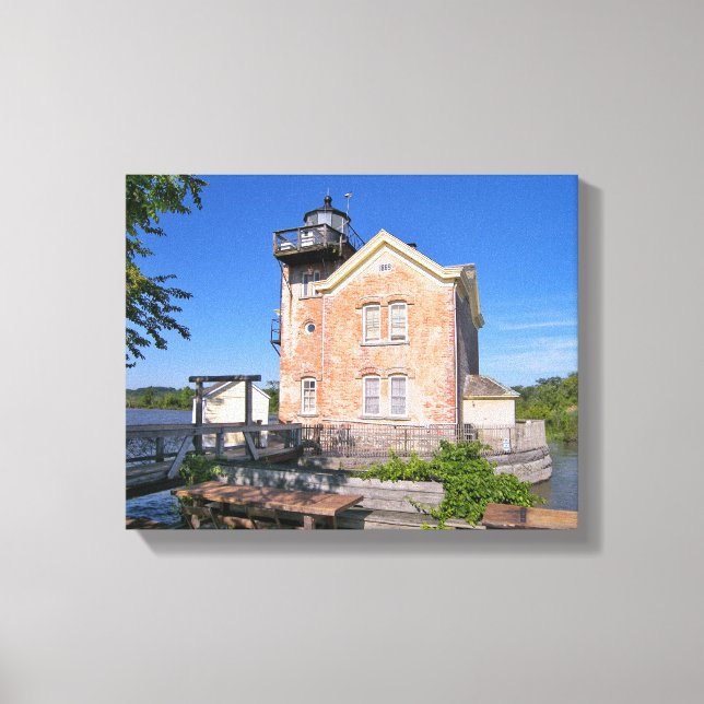 Lienzo Faro de Saugerties, río Hudson, Nueva York (Anverso)