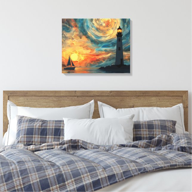 Lienzo Faro de sol de pintura al óleo (Insitu(Dormitorio))