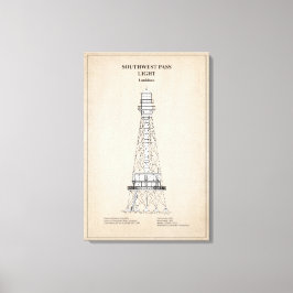 Lienzo Faro de Southwest Pass - Luisiana - SBD