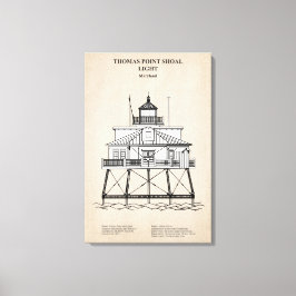 Lienzo Faro de Thomas Point Shoal - Maryland - SBD
