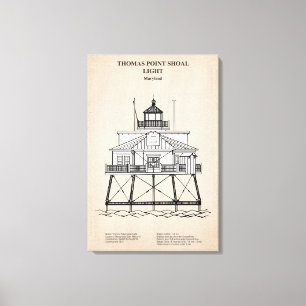 Lienzo Faro de Thomas Point Shoal - Maryland - SBD