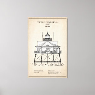 Lienzo Faro de Thomas Point Shoal - Maryland - SBD