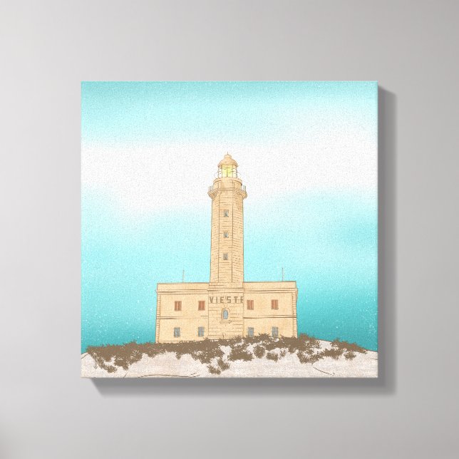 Lienzo Faro de Vieste Italia (Anverso)