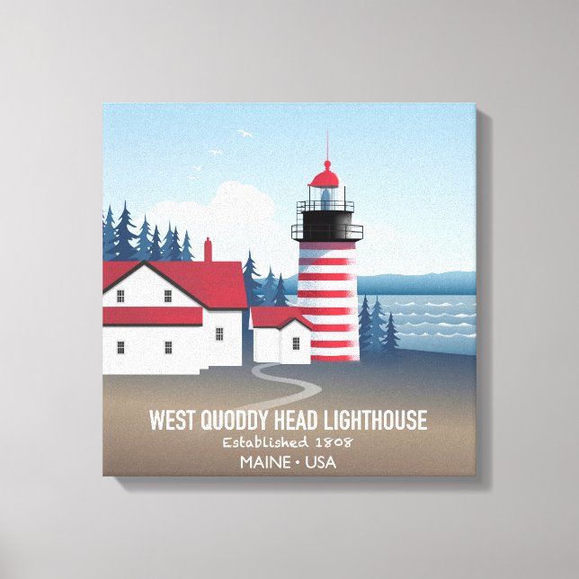 Lienzo Faro de West Quoddy Head (Anverso)