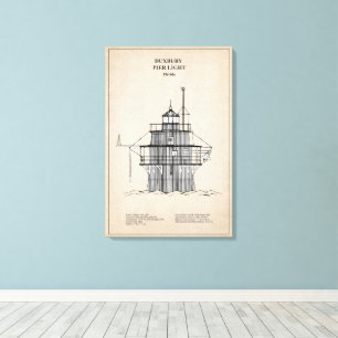 Lienzo Faro Duxbury Pier Light - Massachusetts -SBD