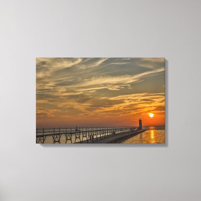 Lienzo Faro Manistee North Pierhead (Anverso)