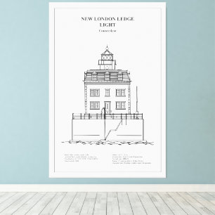 Lienzo Faro New London Ledge - Connecticut - BD