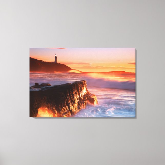 Lienzo Faro Norah Head | Playa de los Soldados, Australia (Anverso)