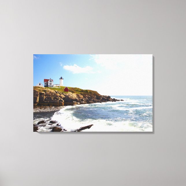 Lienzo Faro "Nubble" de Cabo Neddick en Maine (Anverso)