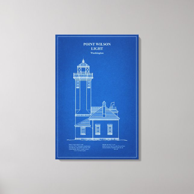 Lienzo Faro Point Wilson - Washington – AD (Anverso)