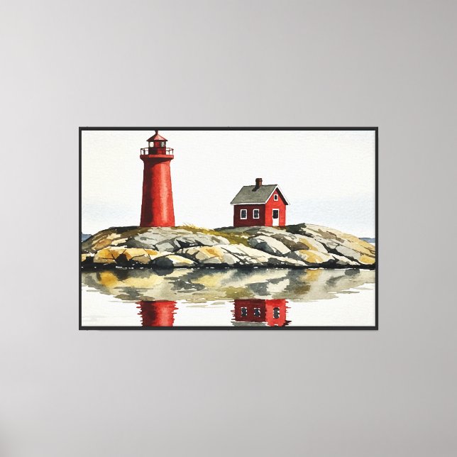 Lienzo Faro rojo (Anverso)