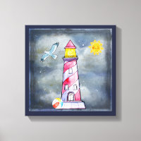 Faro rojo con fondo de tormenta