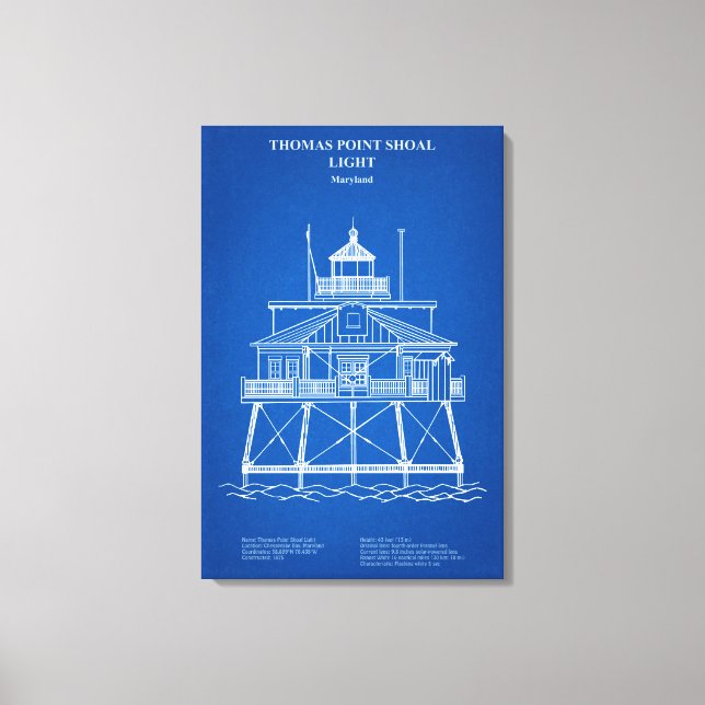 Lienzo Faro Thomas Point Shoal - Maryland - AD (Anverso)