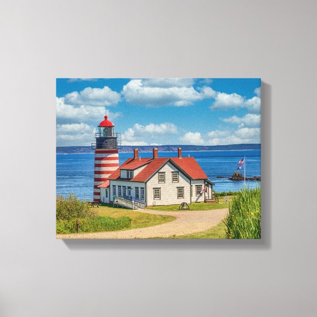 Lienzo Faro West Quoddy Head, Lubec, Maine (Anverso)