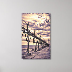 Lienzo Faro y muelle de Grand Haven, Grand Haven