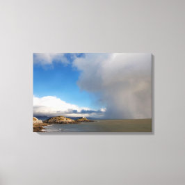 Lienzo Faro y tormenta que se acerca