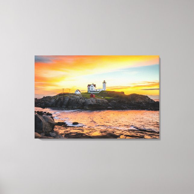Lienzo Faros | Nubble Lighthouse Maine (Anverso)