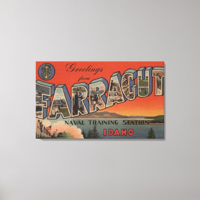 Lienzo Farragut, Idaho - Escenas de letras grandes (Anverso)