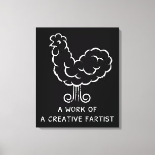 Lienzo Fart Rooster Guay Crazy Chicken Chiste gráfico