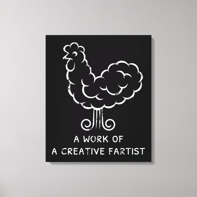Lienzo Fart Rooster Guay Crazy Chicken Chiste gráfico (Anverso)