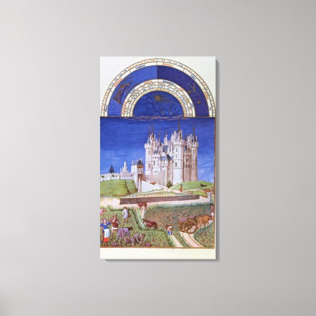 Lienzo Fascimile de septiembre: cosechando uvas (Anverso)