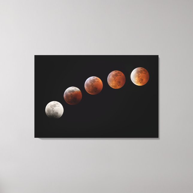 Lienzo Fases de Luna Llena Eclipse Lunar Total | Colorado (Anverso)