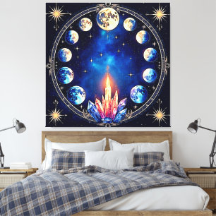 Lienzo Fases Lunares Cristal Cosmos