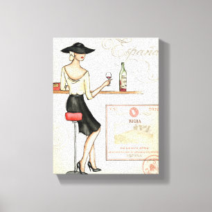 Lienzo Fashionista del vino