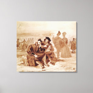 Lienzo Fausto y Wagner en la conversación adentro