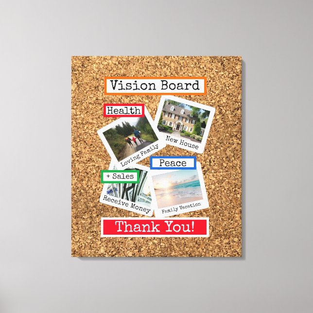 Lienzo Faux Cork Personalizado Collage de fotos Vision Bo (Anverso)