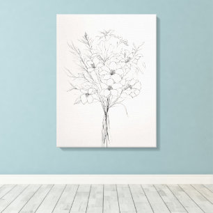 Lienzo Faux de la planta botánica minimalista