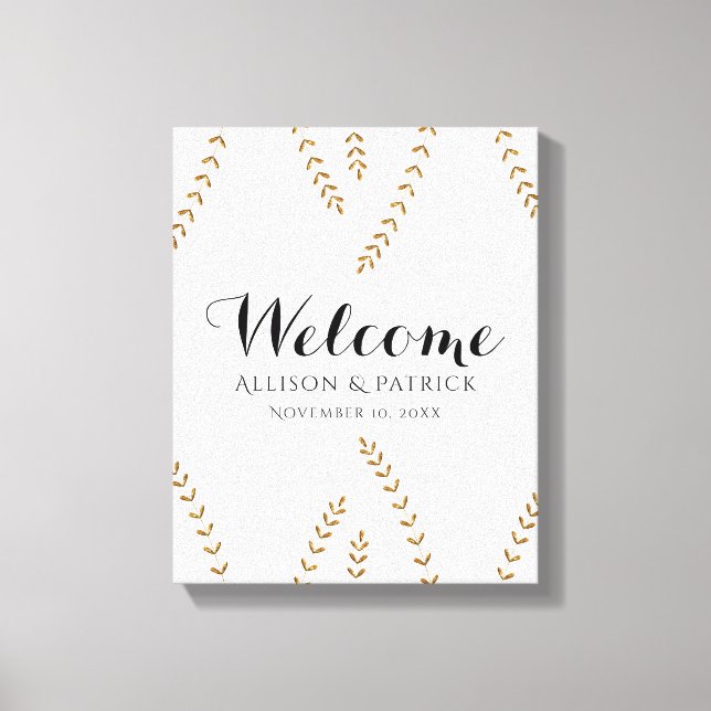 Lienzo Faux Gold Leaf Boda de bienvenida (Anverso)
