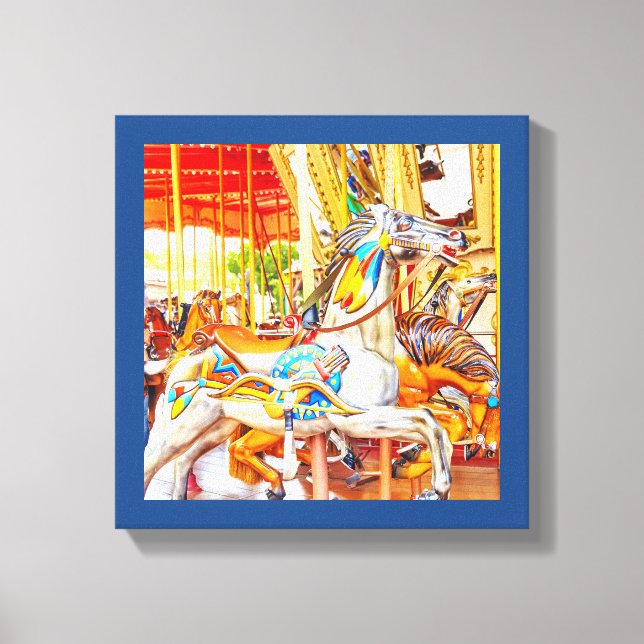Lienzo Feather Horse Carousel Merry-go-round (Anverso)