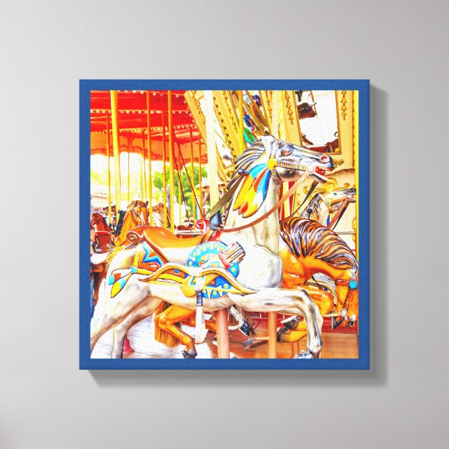 Lienzo Feather Horse Carousel Merry-go-round (Anverso)