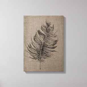 Lienzo Feather no. 1 Taupe Canvas Wall Art