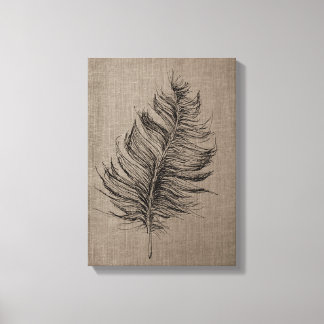 Lienzo Feather no. 1 Taupe Canvas Wall Art