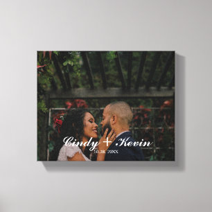 Lienzo Fecha de Boda o apellido de la familia del persona