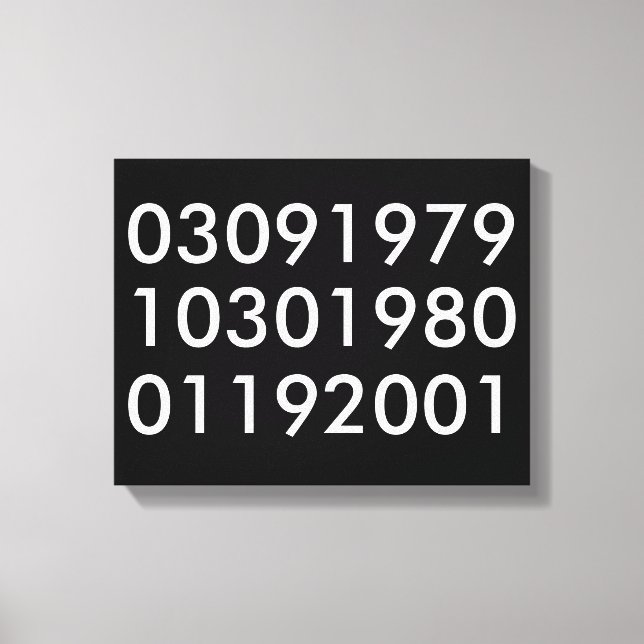 Lienzo Fechas especiales modernas (Anverso)