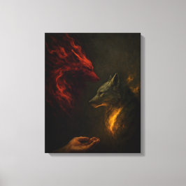Lienzo Feed the Right Wolf – Symbolic Canvas Art