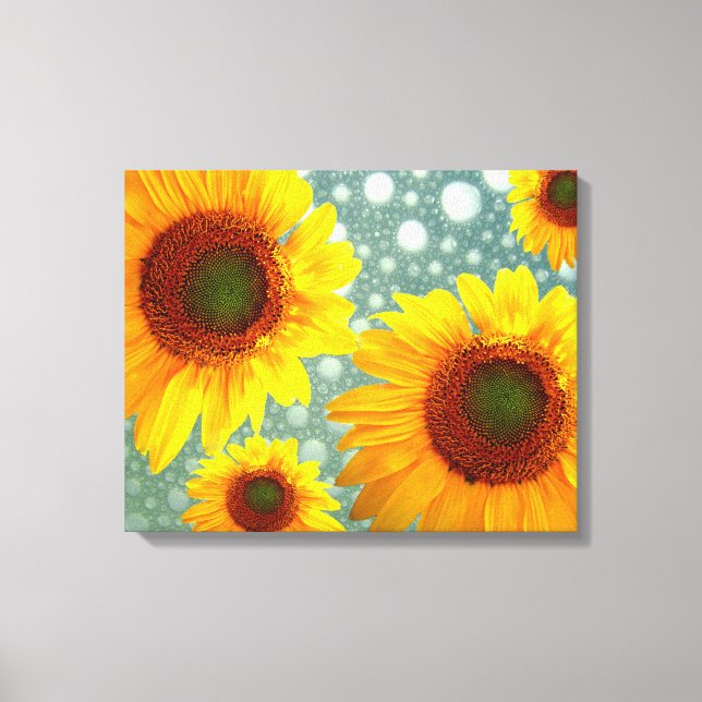 Lienzo Felices girasoles (Anverso)