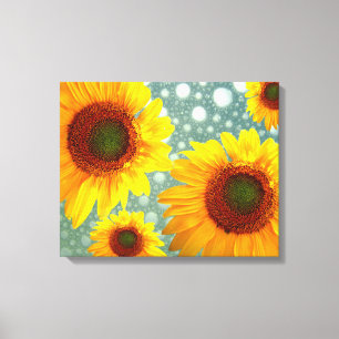 Lienzo Felices girasoles