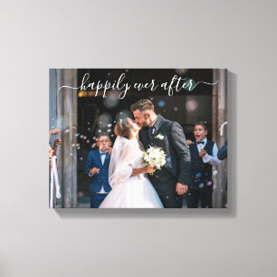 Lienzo Felices para Siempre Elegante Foto de Boda
