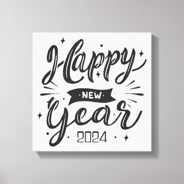 Lienzo Feliz año nuevo 2024  (Anverso)