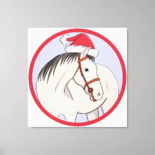 Lienzo Feliz caballo navideño