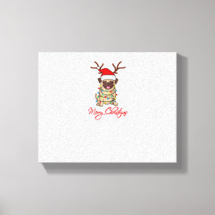 Lienzo FELIZ CHRISTMAS PROPIETARIO DE PUG Navidades feos 