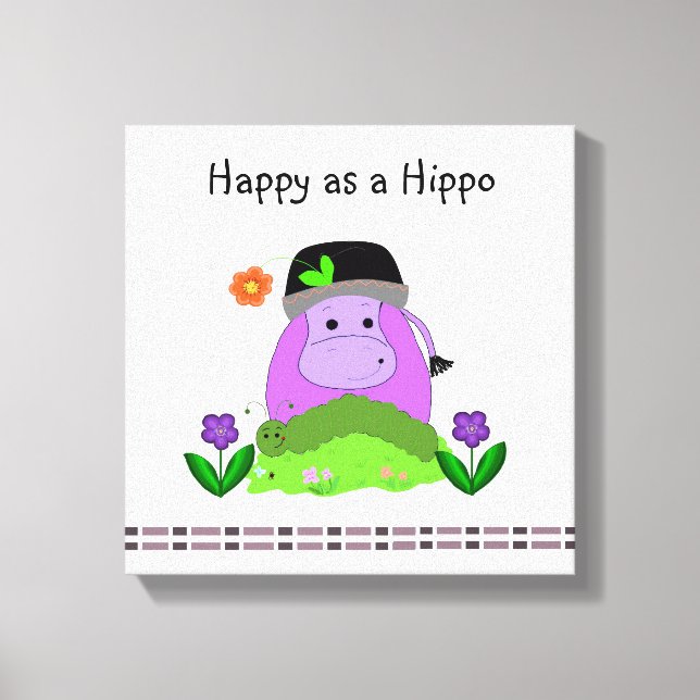 Lienzo Feliz como un Hipopótamo (Anverso)