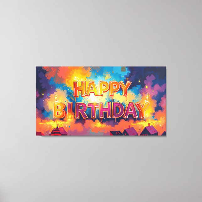 Lienzo Feliz cumpleaños (Anverso)