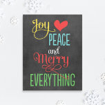 Lienzo Feliz de todo Black Chalkboard vacaciones colorida<br><div class="desc">El diseño de arte de lienzos coloridos y modernos de personalizado de vacaciones incluye la frase "Alegría,  amor,  paz y dulzura todo" en colores llamativos y de estilo moderno sobre un fondo de pizarra negra.</div>
