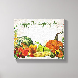 Lienzo Feliz Día de Acción de Gracias